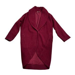 Anthropologie Moth Wool Tulip Hem Coat, Burgundy, M